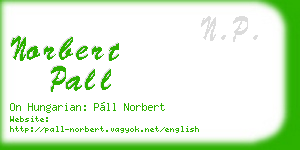 norbert pall business card
