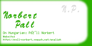 norbert pall business card